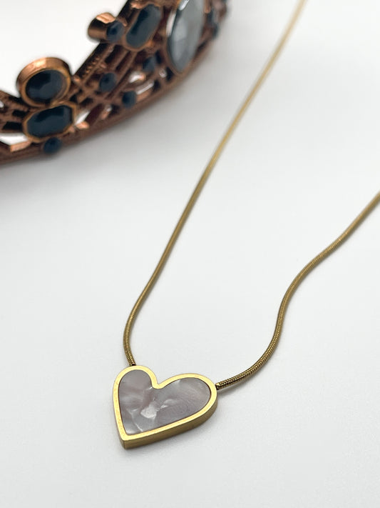 White Heart Necklace